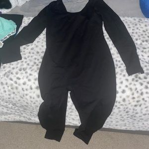 Black scoop neck jumpsuit fashion nova